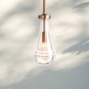 Raindrop Pendant Rod & Cord-Pendant Light For Bedroom,Pendant Light For dining room-Lacquered Brass-Rod-Arialamps