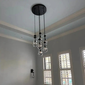 Raindrop Round Chandelier Modern Luxury Glass Chandelier For Living Room-Arialamps