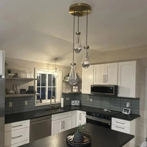 Raindrop Round Chandelier Modern Luxury Glass Chandelier For Living Room-Arialamps