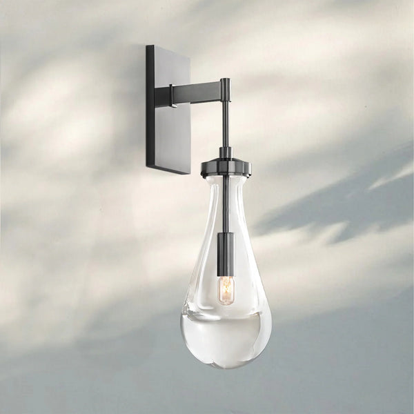 Raindrop Sconce Rod & Cord-wall sconce for bedroom,wall sconce for dining room,wall sconce for stairways,wall sconce for foyer,wall sconce for bathrooms,wall sconce for kitchen,wall sconce for living room-Matte Black-Rod-Arialamps