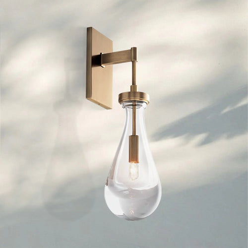 Raindrop Sconce Rod & Cord-wall sconce for bedroom,wall sconce for dining room,wall sconce for stairways,wall sconce for foyer,wall sconce for bathrooms,wall sconce for kitchen,wall sconce for living room-Vintage Brass-Rod-Arialamps