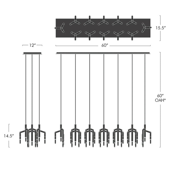 Ranti Linear Chandelier - Arialamps