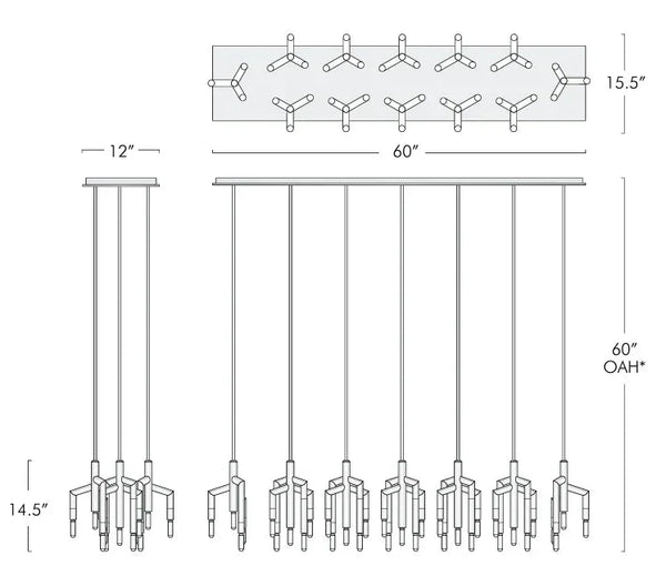 Ranti Linear Chandelier - Arialamps