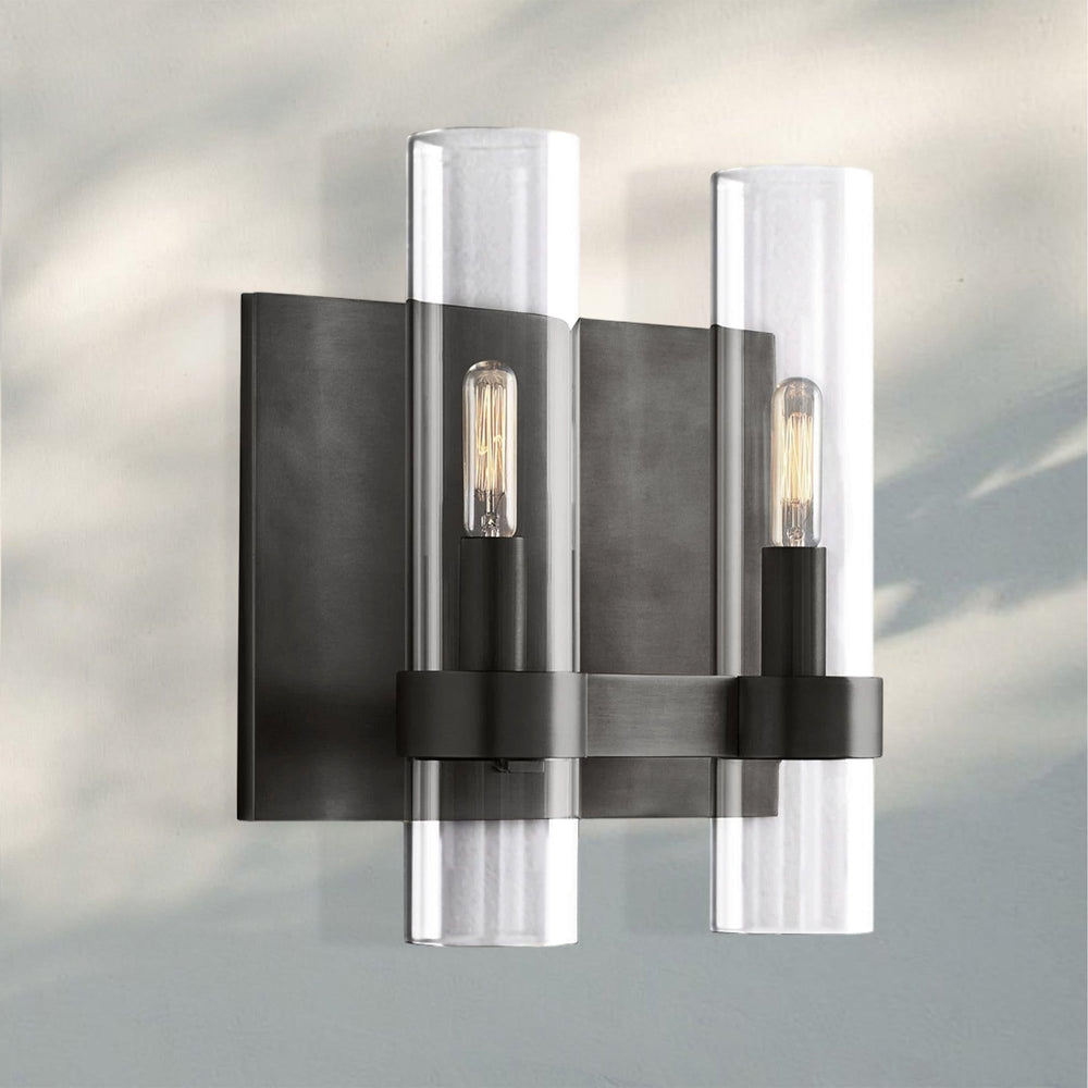 Ravella Glass Double Wall Sconce-Lacquered Burnished Brass-