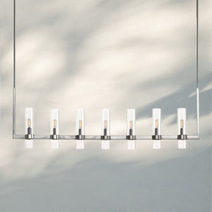Ravella Glass Linear Chandelier-59''-Nickel-
