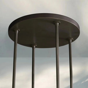 Ravella Round Milk Glass Chandelier 36'' - Arialamps