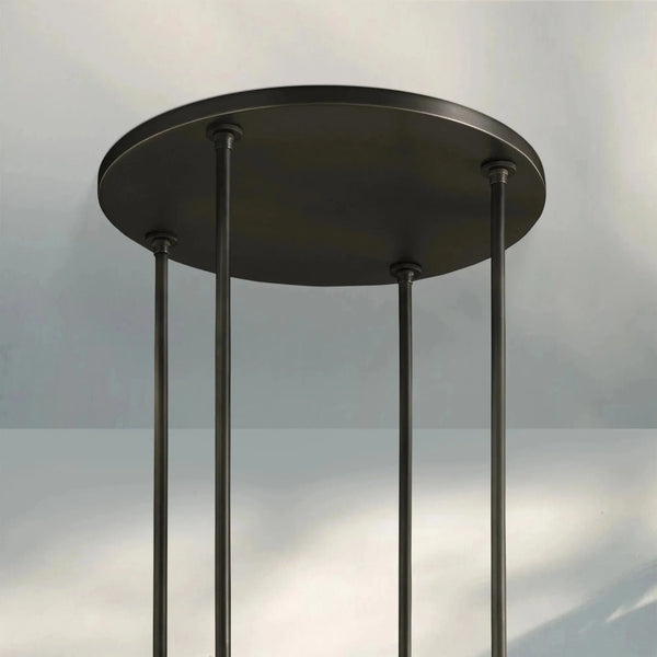 Ravella Round Milk Glass Chandelier 36'' - Arialamps