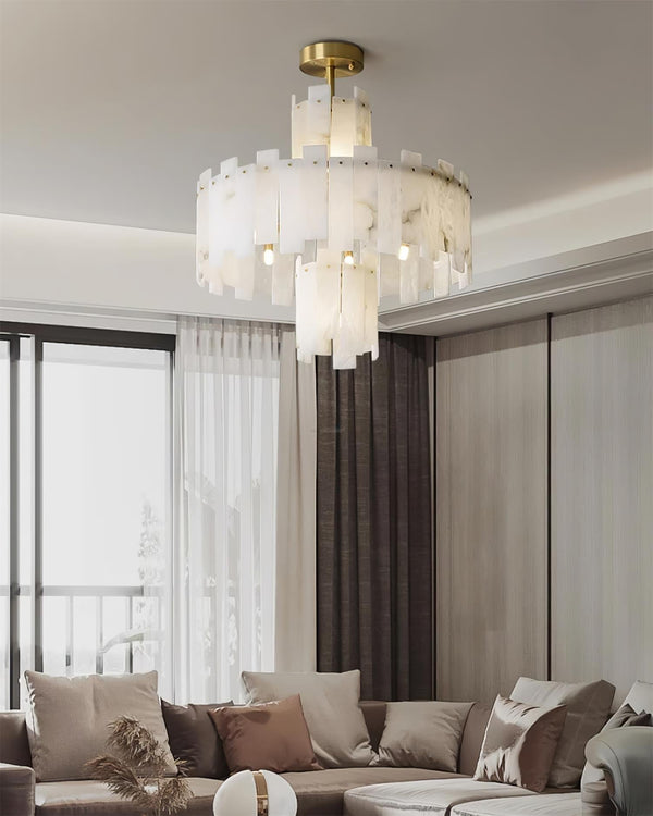Regina Alabaster Round Chandelier-Arialamps