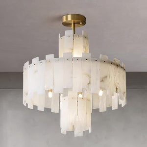 Regina Alabaster Round Chandelier-Arialamps