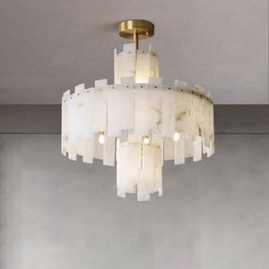 Regina Alabaster Round Chandelier-Arialamps