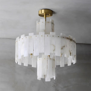 Regina Alabaster Round Chandelier-Arialamps