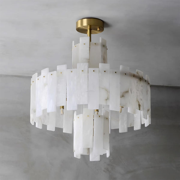 Regina Alabaster Round Chandelier-Arialamps