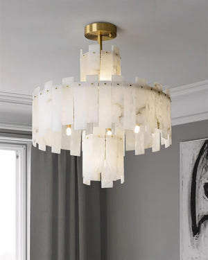 Regina Alabaster Round Chandelier-Arialamps