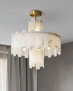Regina Alabaster Round Chandelier-Arialamps