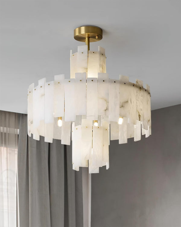 Regina Alabaster Round Chandelier-Arialamps