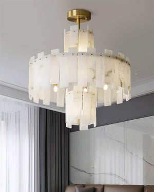 Regina Alabaster Round Chandelier-Arialamps