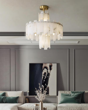 Regina Alabaster Round Chandelier-Arialamps