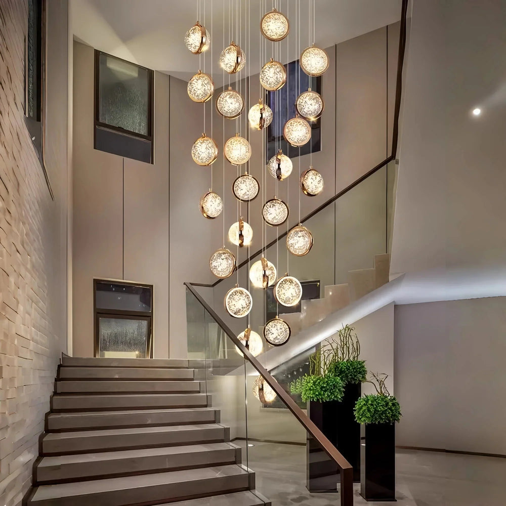 Reina Crystal Long Chandelier - Arialamps