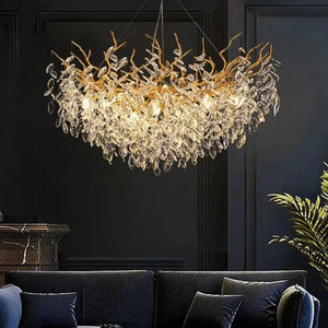 Renata Polyhedral Crystal Branch Chandelier-Branch chandelier-Arialamps