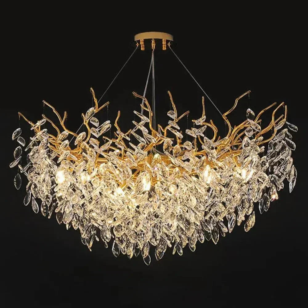 Renata Polyhedral Crystal Branch Chandelier-Branch chandelier-Arialamps