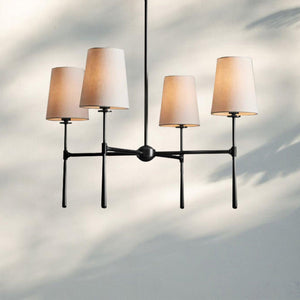 Rhodas Round Chandelier-4-Light-Bronze-