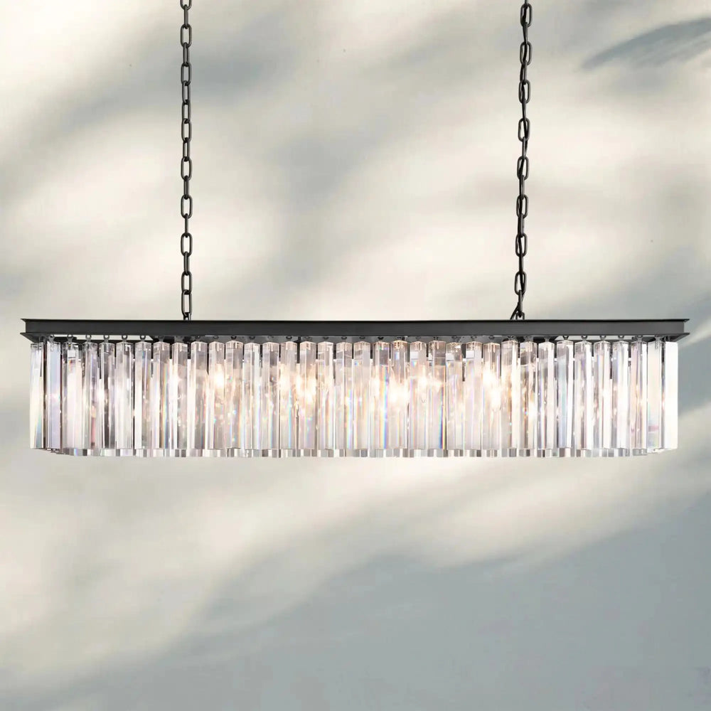 Rhyth Rectangular Chandelier 49‘’ 60‘’-49‘’-Brass-