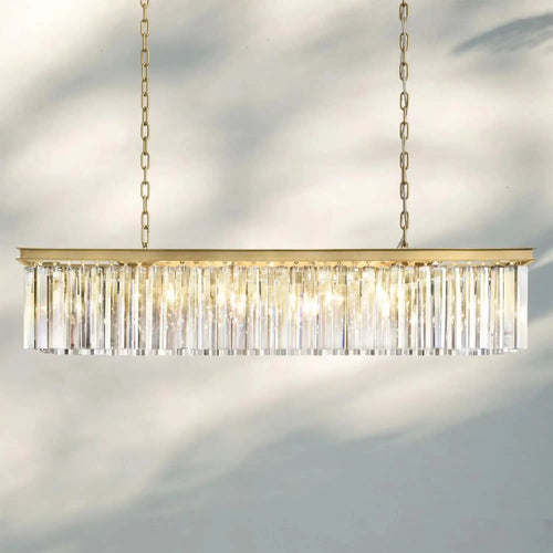 Rhyth Rectangular Chandelier 49‘’ 60‘’-49‘’-Brass-