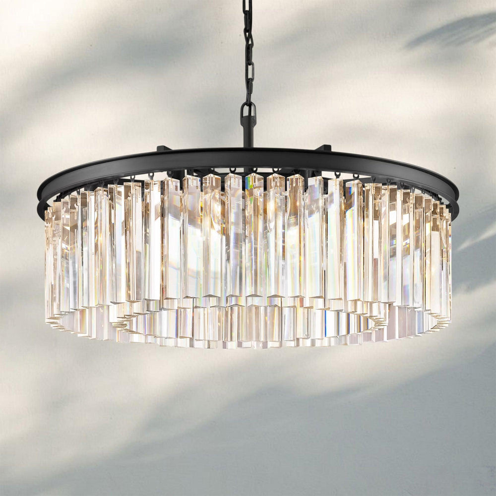 Rhyth Round Chandelier 32'' 43''-32''-Brass-