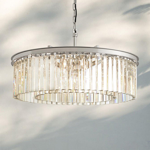 Rhyth Round Chandelier 32'' 43''-32''-Nickel-