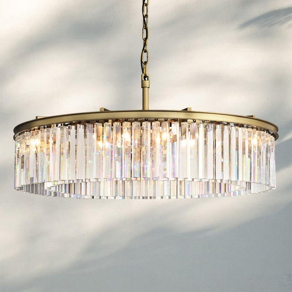 Rhyth Round Chandelier 32'' 43''-43''-Brass-