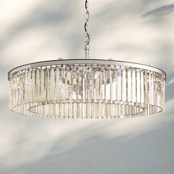 Rhyth Round Chandelier 32'' 43''-43''-Nickel-