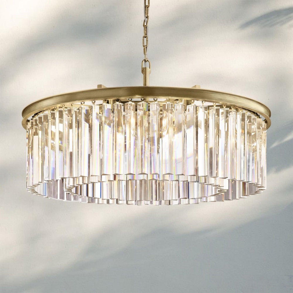 Rhyth Round Chandelier 32'' 43''-32''-Brass-