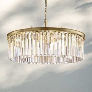 Rhyth Round Chandelier 32'' 43''-32''-Brass-