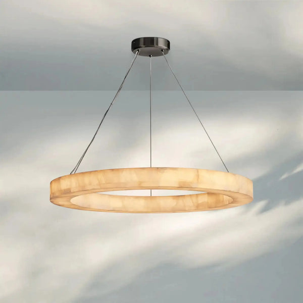 Rivaga Calcite lueur Round Chandelier 31"40"60"-40"D-Matte Black-