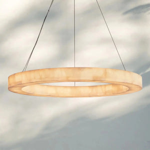 Rivaga Calcite lueur Round Chandelier 31"40"60"-60"D-Matte Black-