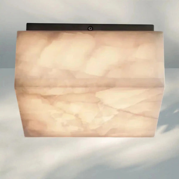 Rivaga Calcite Square Flushmount 6" 10" 14"-10" Sq-Matte Black-