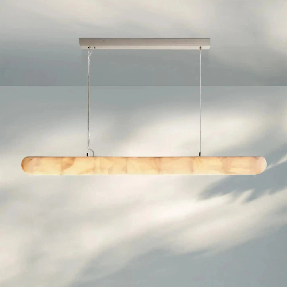 Rivaga Lisse Alabaster Linear Chandelier 60" 80"-60''-Bronze-