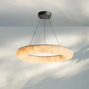 Rivaga Lisse Alabaster Round Chandelier 31" 41" 61"D-31"-Bronze-