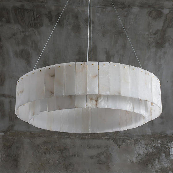 Rock Alabaster Chandelier 23.6" 31.4"-Arialamps