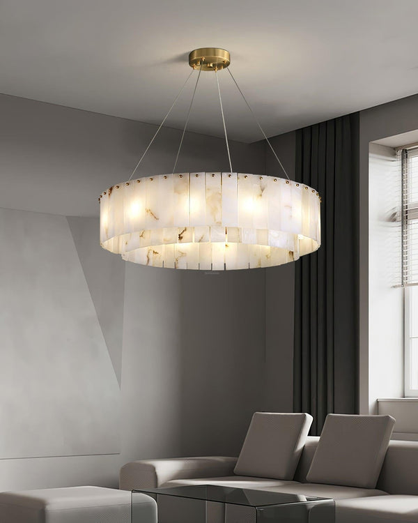 Rock Alabaster Chandelier 23.6" 31.4"-Arialamps