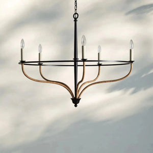 Rosalind Rattan Chandelier in Black - Arialamps