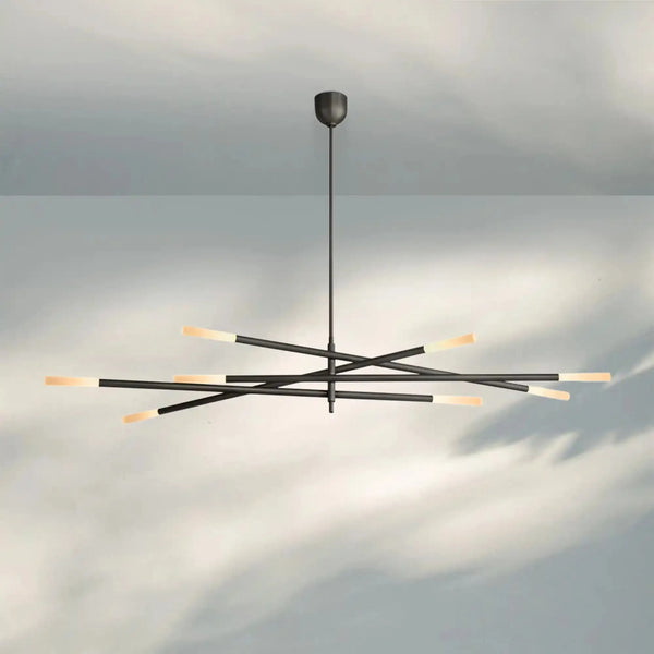 Roussea Grande 8/10-Light Articulating Chandelier-8-Light-Bronze-Etched crystal