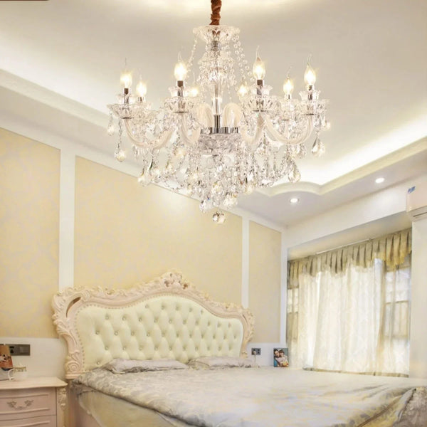 Rustic Antique European Candle Crystal Chandelier Popular Farmhouse Ceiling Light Fixture For Living Room - Arialamps