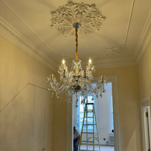 Rustic Antique European Candle Crystal Chandelier Popular Farmhouse Ceiling Light Fixture For Living Room - Arialamps