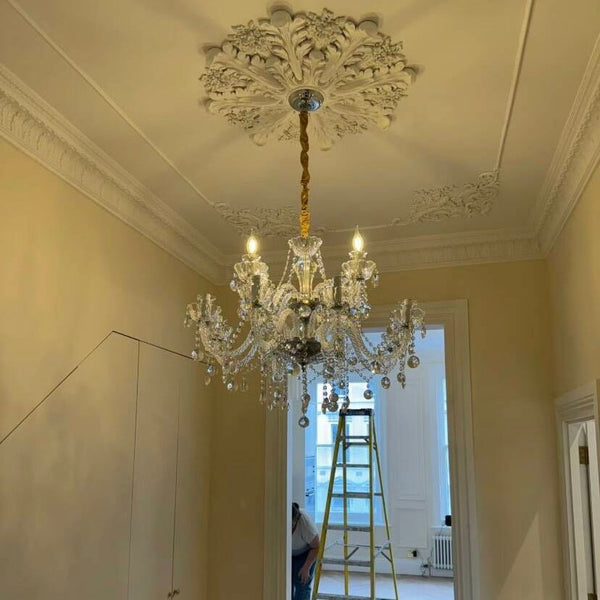 Rustic Antique European Candle Crystal Chandelier Popular Farmhouse Ceiling Light Fixture For Living Room - Arialamps