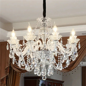 Rustic Antique European Candle Crystal Chandelier Popular Farmhouse Ceiling Light Fixture For Living Room - Arialamps