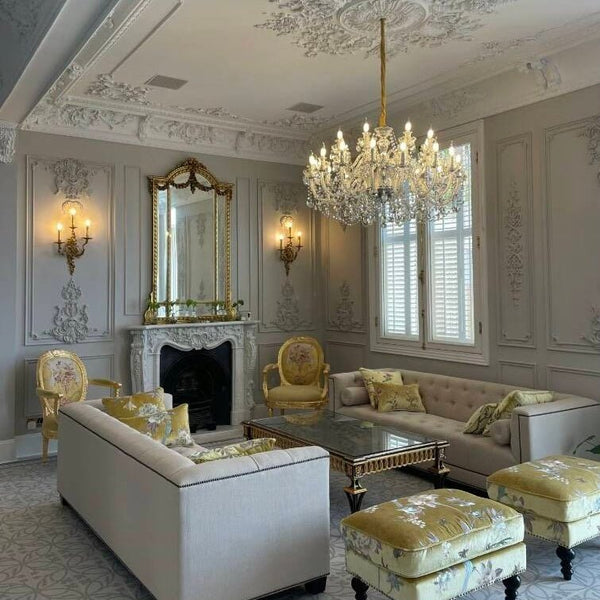 Rustic Antique European Candle Crystal Chandelier Popular Farmhouse Ceiling Light Fixture For Living Room - Arialamps