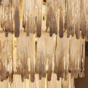 Saint Roch Modern Glass Chandelier Brass & Glass - Arialamps