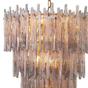 Saint Roch Modern Glass Chandelier Brass & Glass - Arialamps