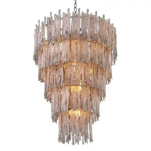Saint Roch Modern Glass Chandelier Brass & Glass - Arialamps